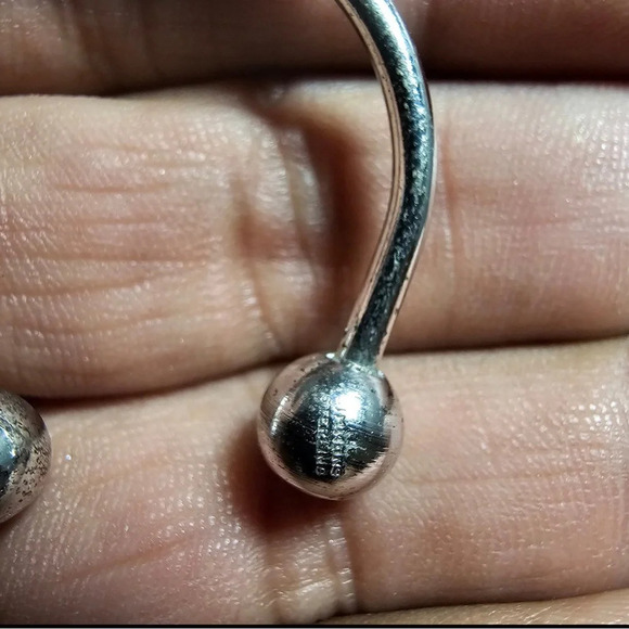 Sterling Silver Horseshoe Key Chain Ring With Ball Bead Screw On End - Picture 3 of 7